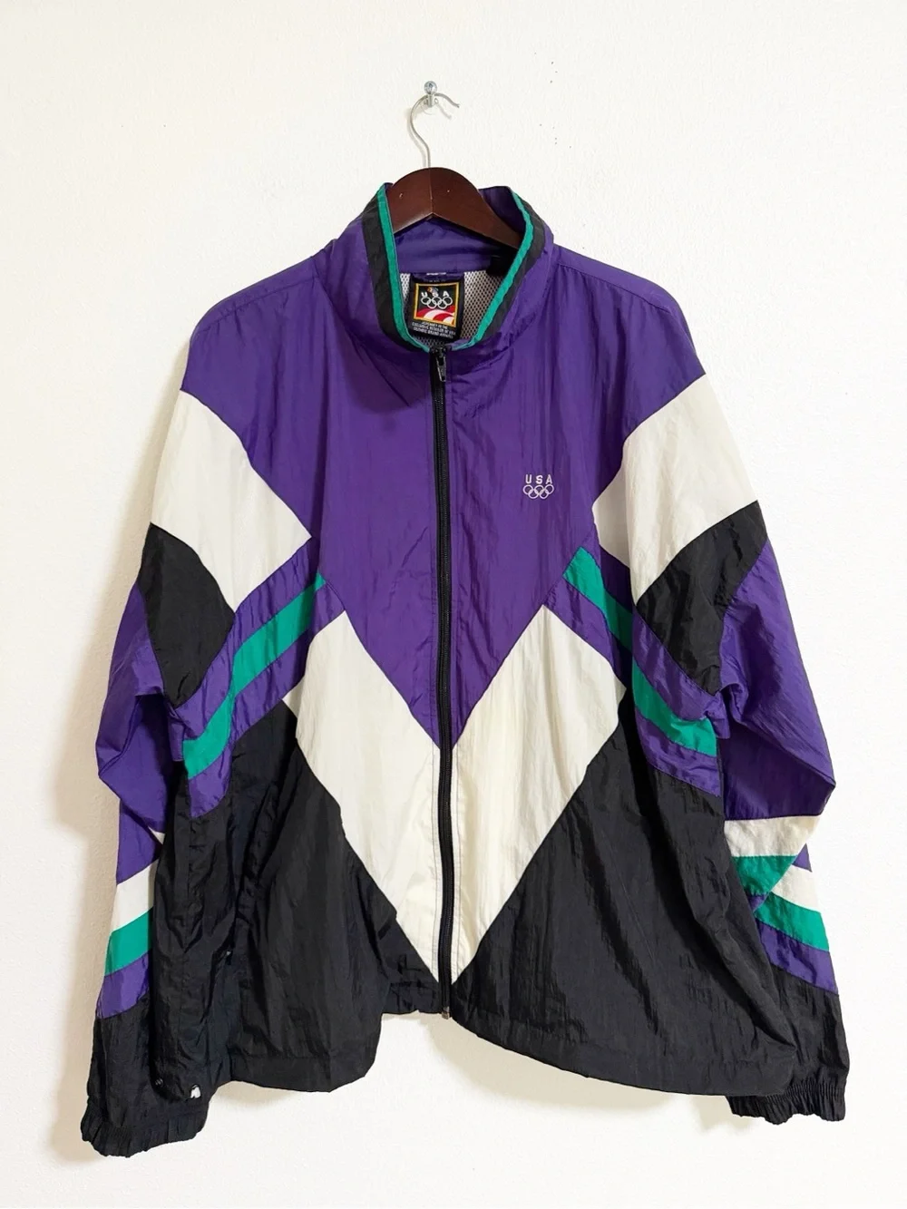 Vintage 80s USA Olympics JCP Nylon Jacket Size XL
